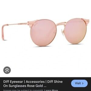 Diff Shine On Rose Gold Round Sunglasses new